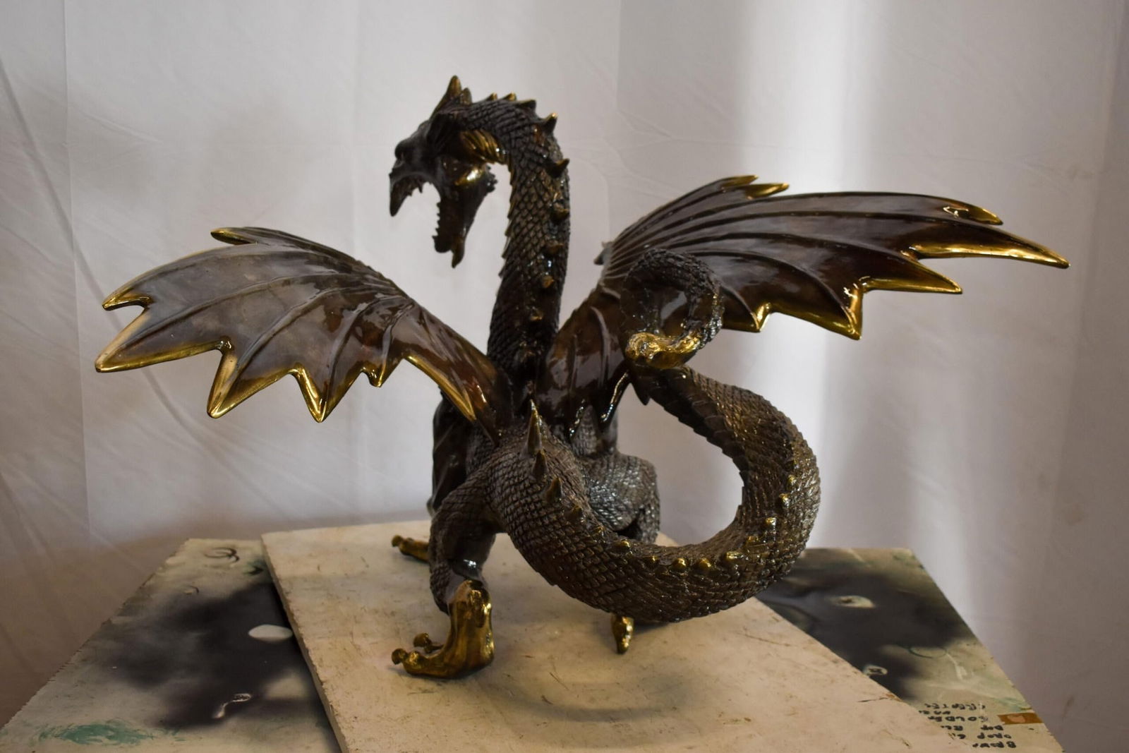 Dragon Bronze Statue with Two Tone Bronze Finish 32" x 36" x 25"H - 8