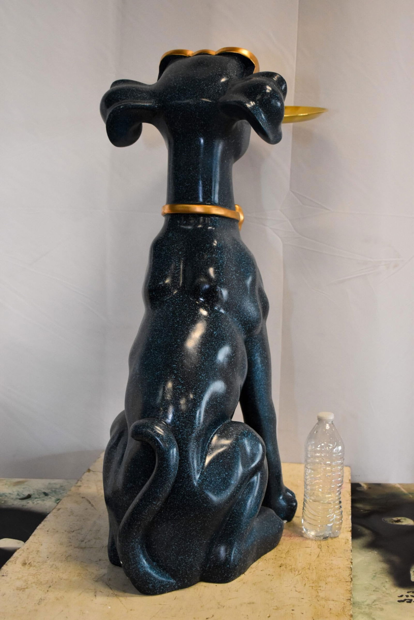 Happy Host Dog Resin Statue with A Tray, Blue Finish 25" x 12" x 31"H - 7