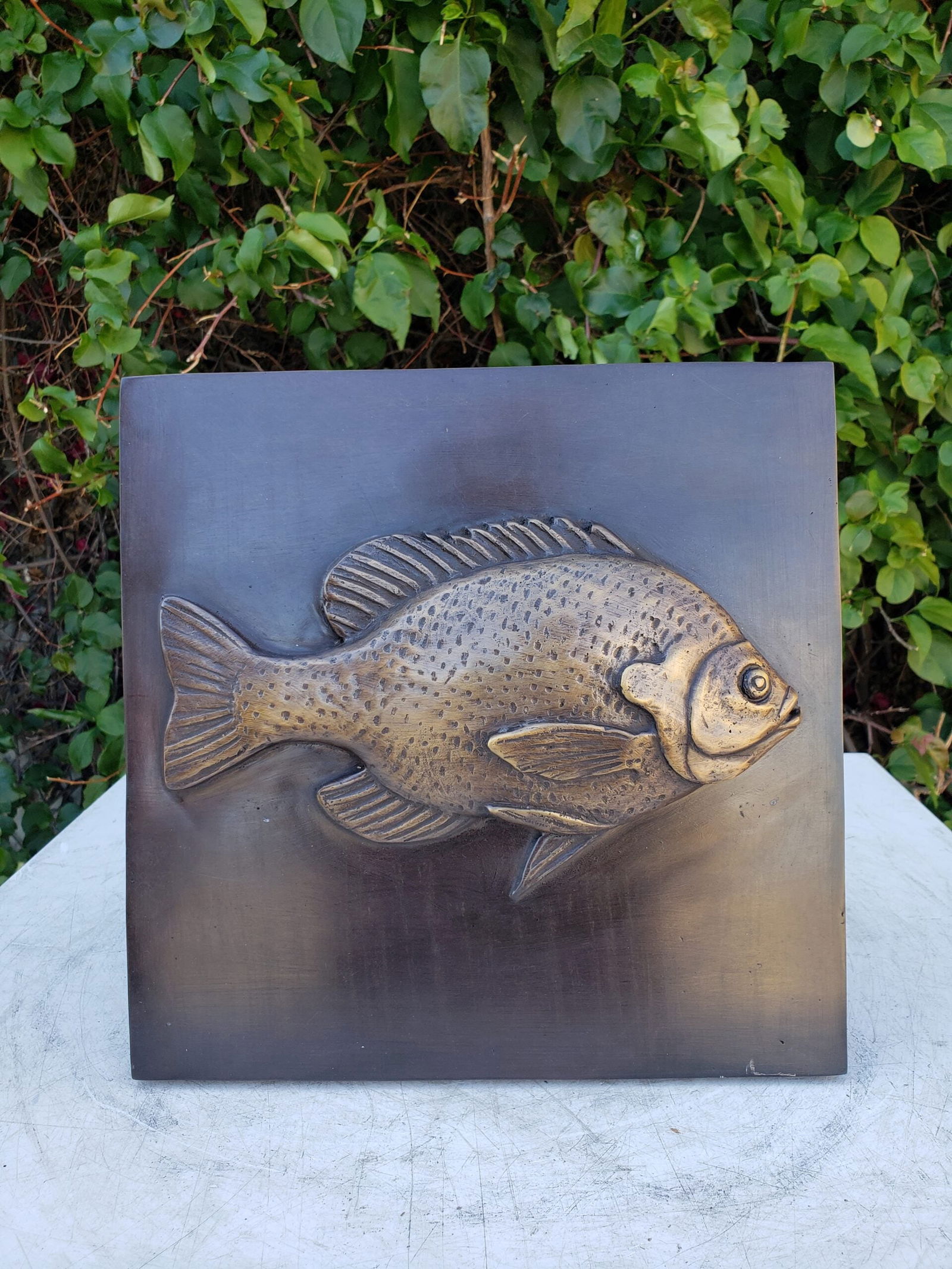 Single Fish made of Bronze Wall decor Size: 10" x 10" x 1"H - 2