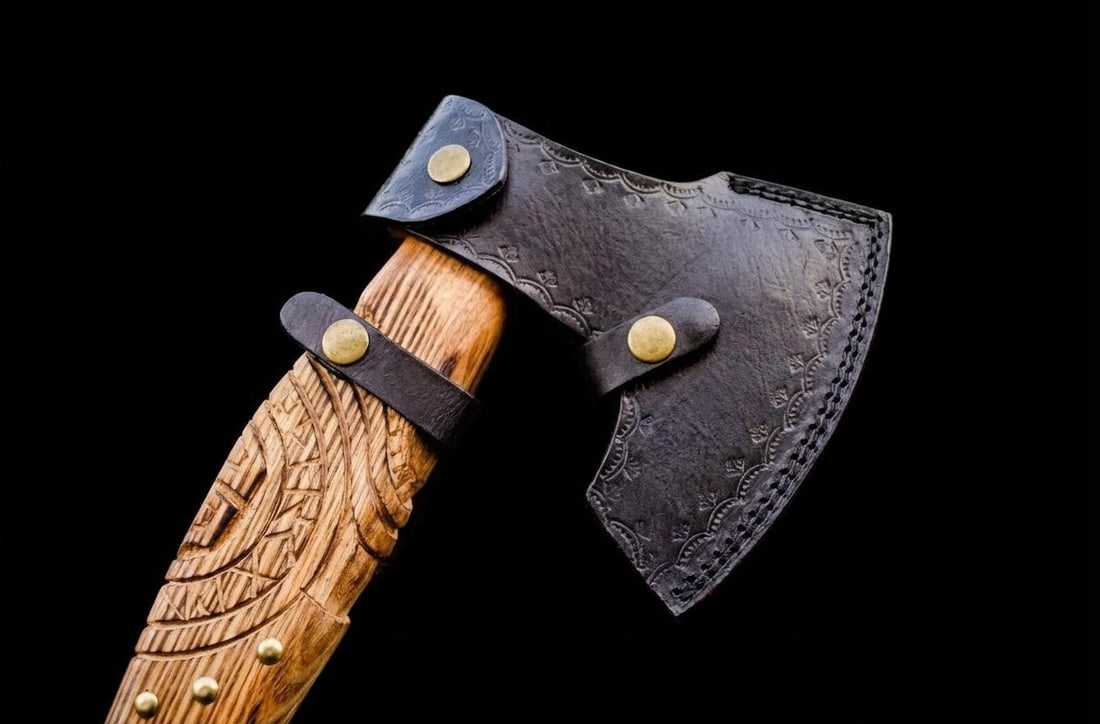 Handmade Viking Bearded Axe Forged Carbon Steel Tomahawk Throwing Hatchet - 11