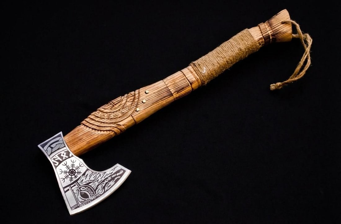 Handmade Viking Bearded Axe Forged Carbon Steel Tomahawk Throwing Hatchet - 3