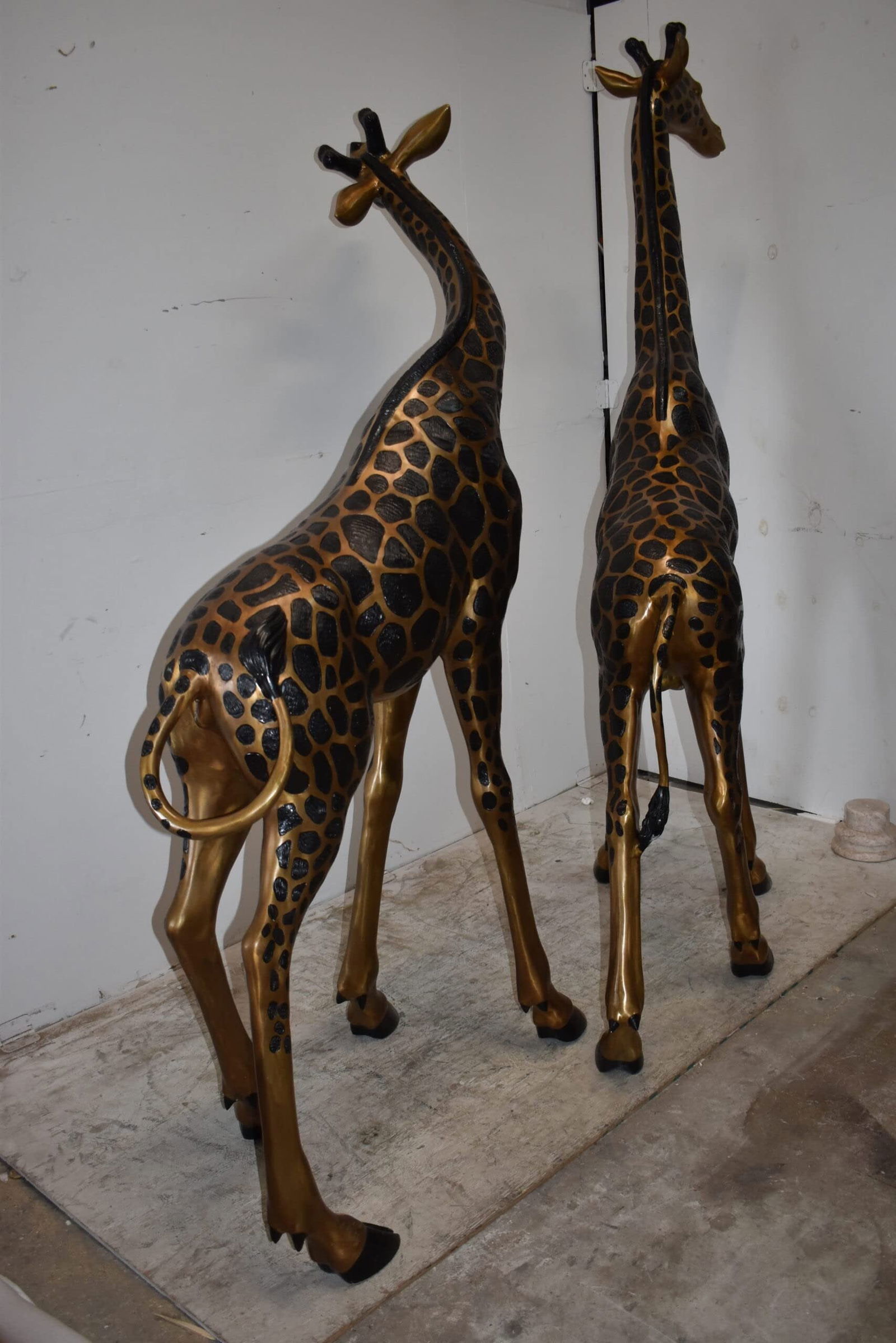 Pair of Young Playful Giraffes Bronze Statue Size: 54" x 18" x 89"H - 8