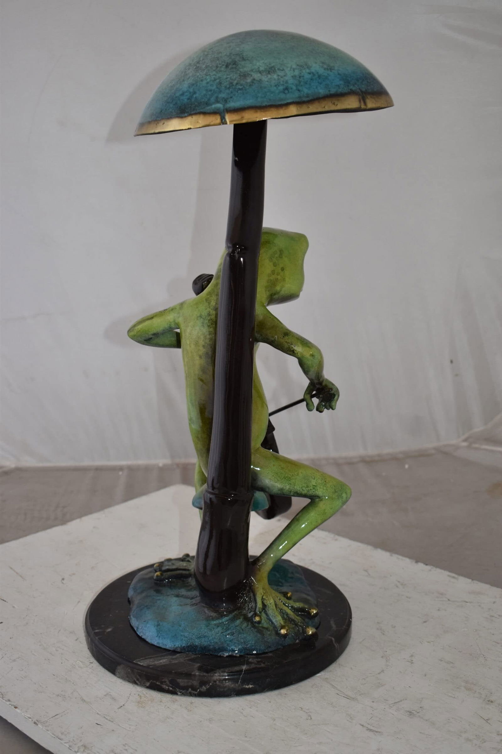 Frog Playing Cello colored Bronze Statue Size: 12" x 11" x 24"H - 7
