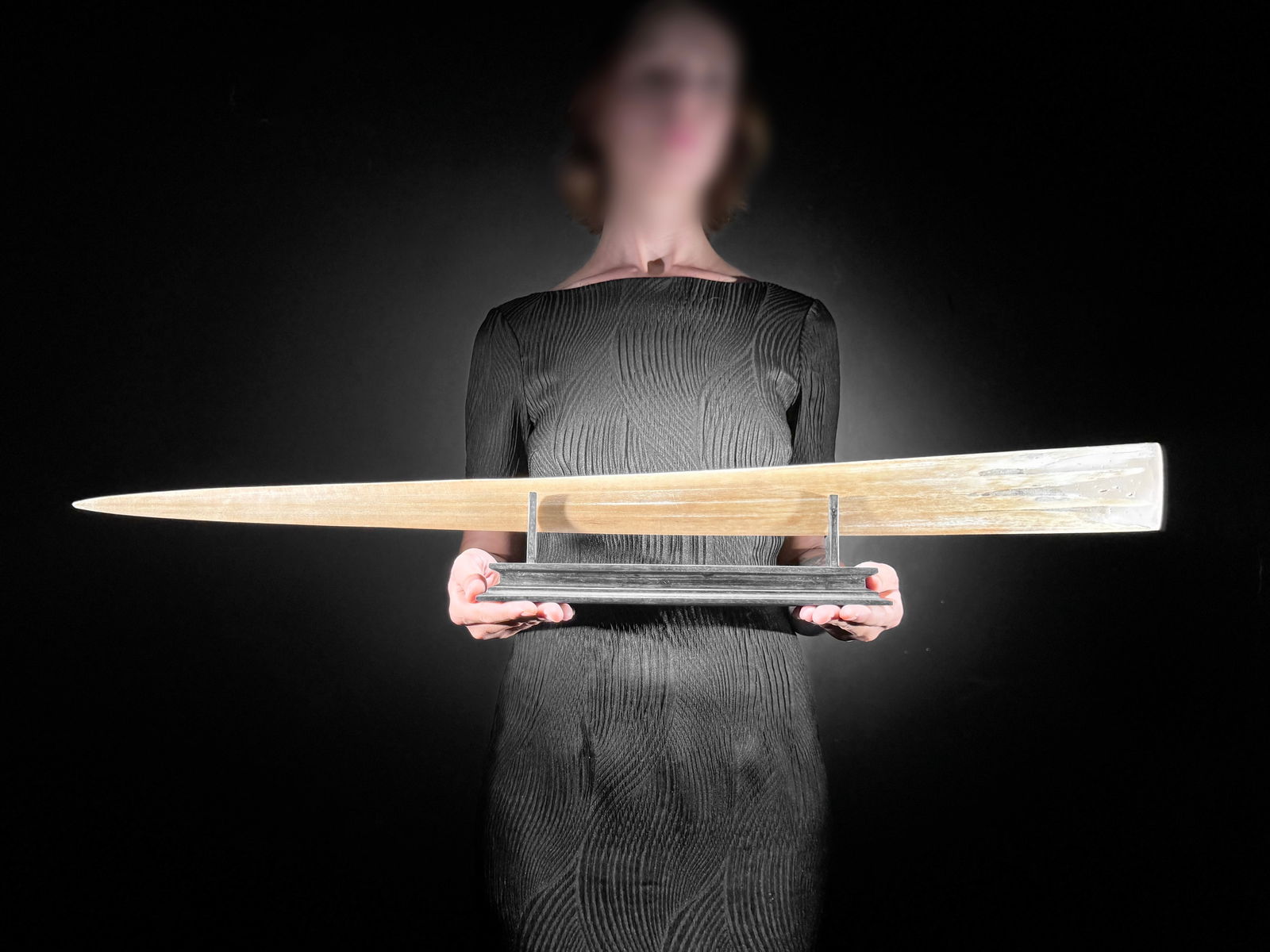 Impressive engraved swordfish rostrum - Dragon Phoenix motif - 2