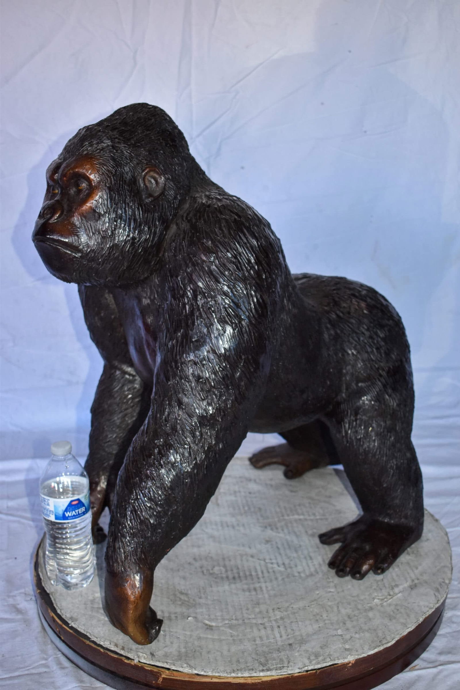 Gorilla Standing on Four Detailed Impressive Bronze Statue 20" x 17" x 24"H - 3