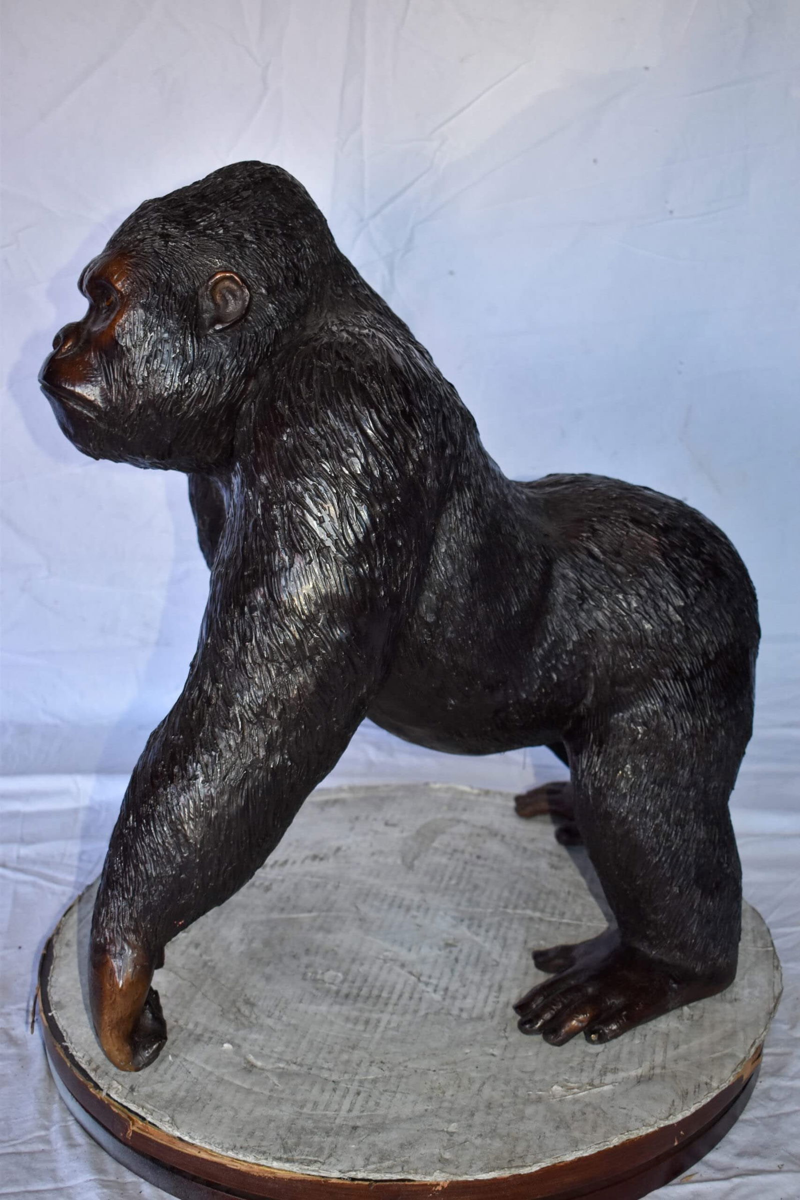Gorilla Standing on Four Detailed Impressive Bronze Statue 20" x 17" x 24"H - 4