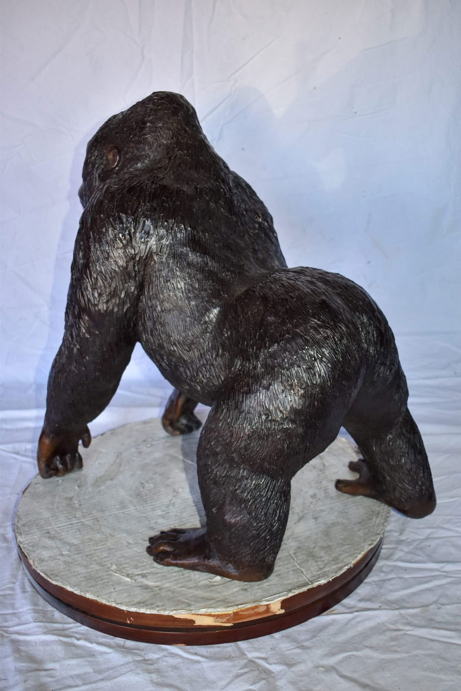 Gorilla Standing on Four Detailed Impressive Bronze Statue 20" x 17" x 24"H - 5