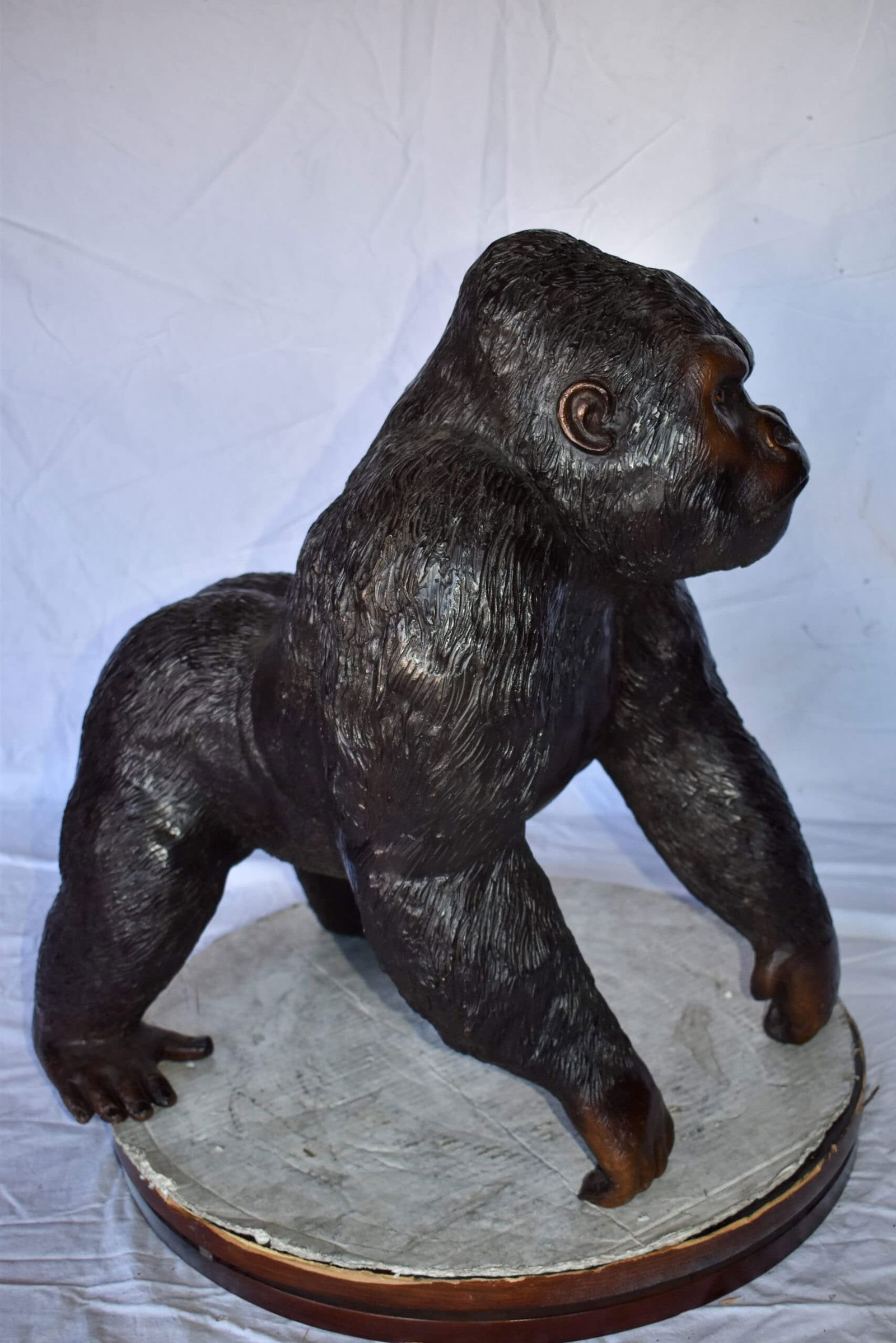 Gorilla Standing on Four Detailed Impressive Bronze Statue 20" x 17" x 24"H - 8