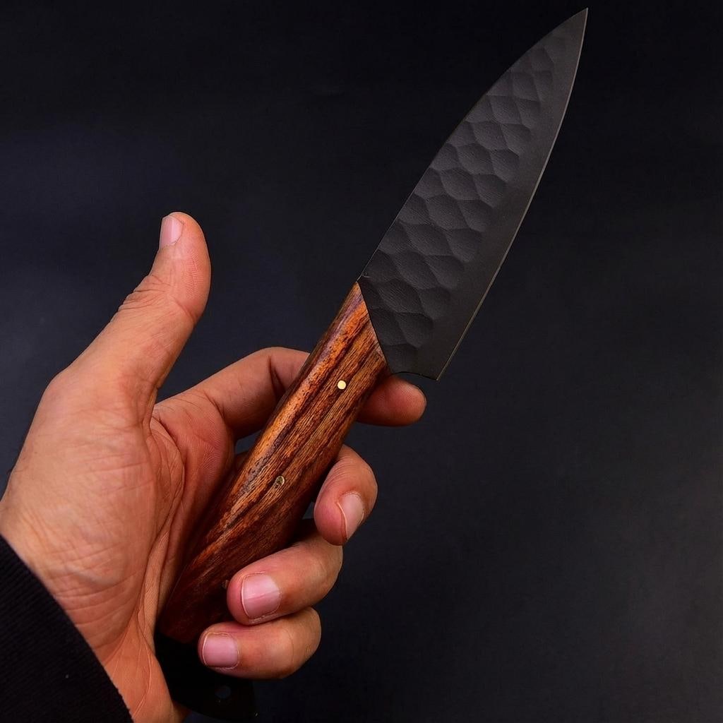 Handmade 5-Piece Chef Knife Set High Carbon Steel with Cocobolo Wood Handles - 2
