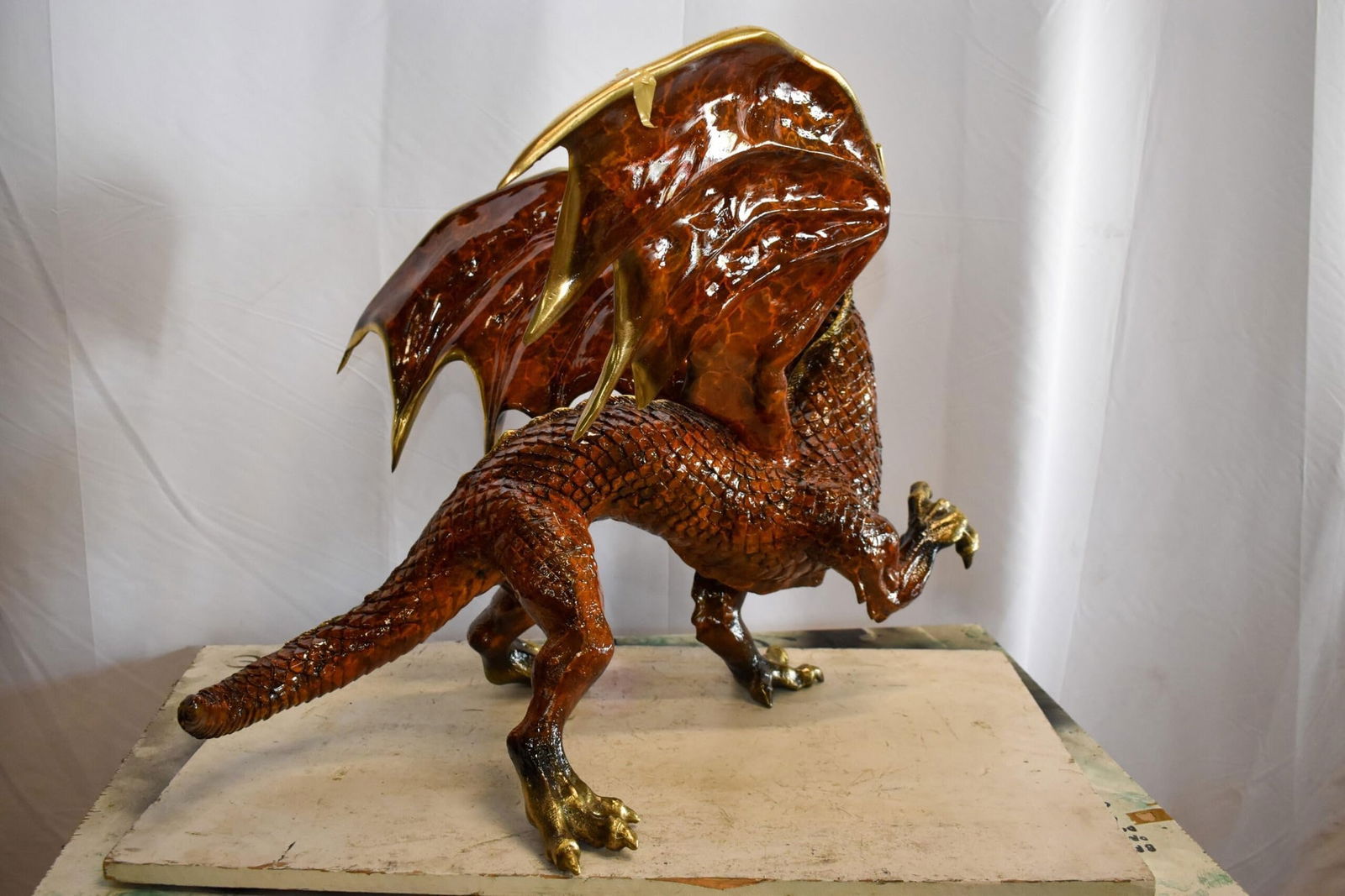 Dragon Bronze Statue with Brown Enamel Finish 32" x 36" x 25"H - 8