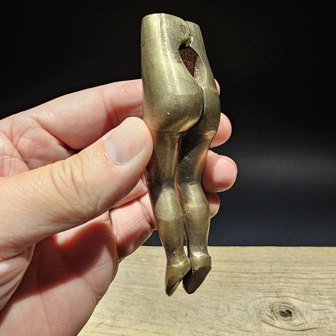 4" Brass Risque Lady Legs Nut Cracker: 4" Long x 1 1/8" Wide Nut Cracker Antique Vintage Style . Such a unique antique reproduction nut cracker.. Great for use or display. Certain to catch attention. Reserve: $25.00 Shipping: Domestic: