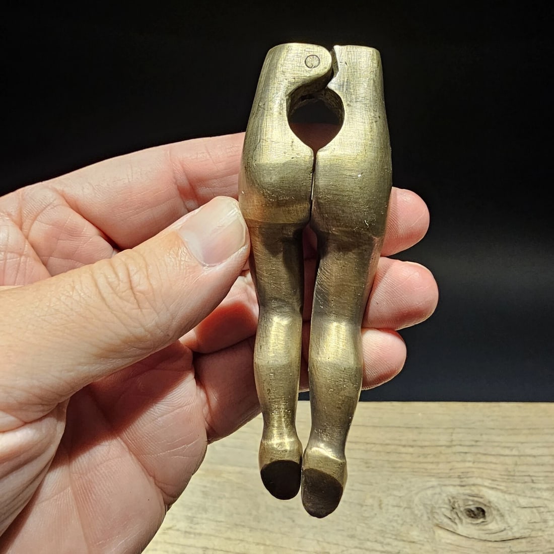 4" Brass Risque Lady Legs Nut Cracker - 6