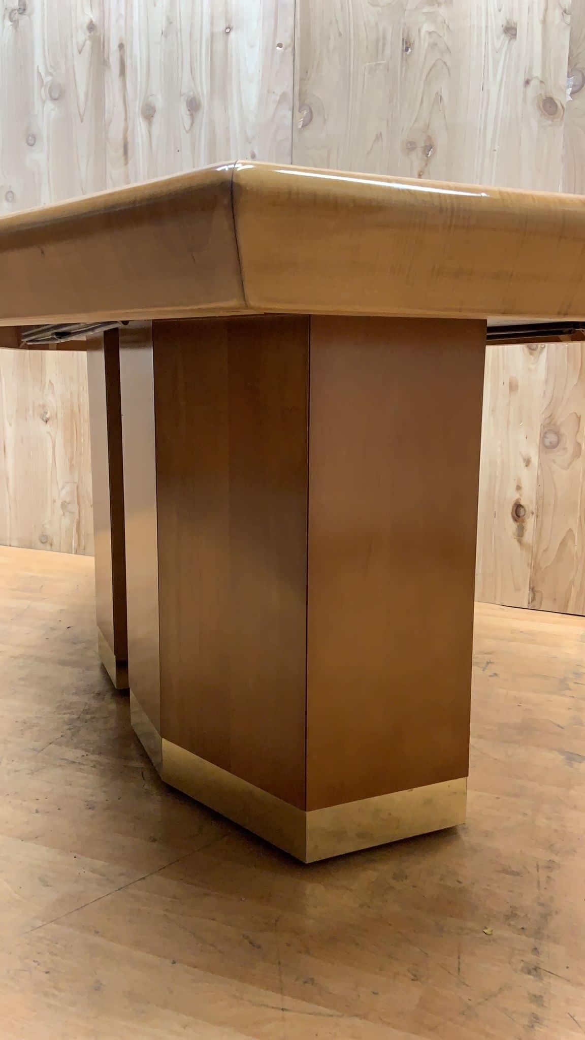 Architectural Octagonal Extension Dining Table on Plinth Bases - 3