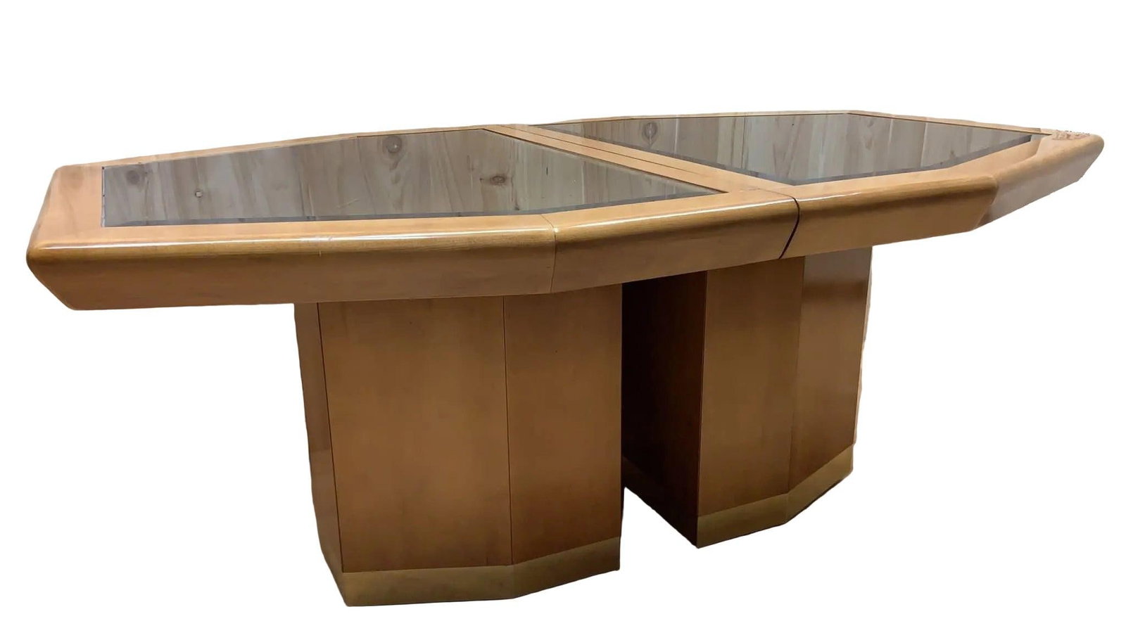 Architectural Octagonal Extension Dining Table on Plinth Bases - 4