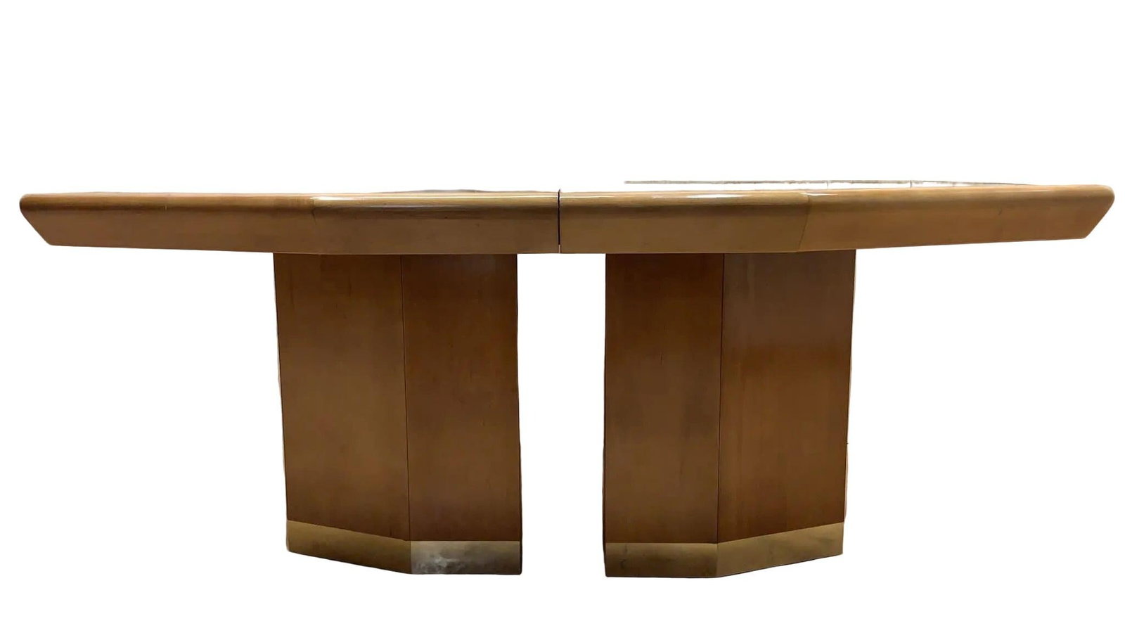Architectural Octagonal Extension Dining Table on Plinth Bases - 5