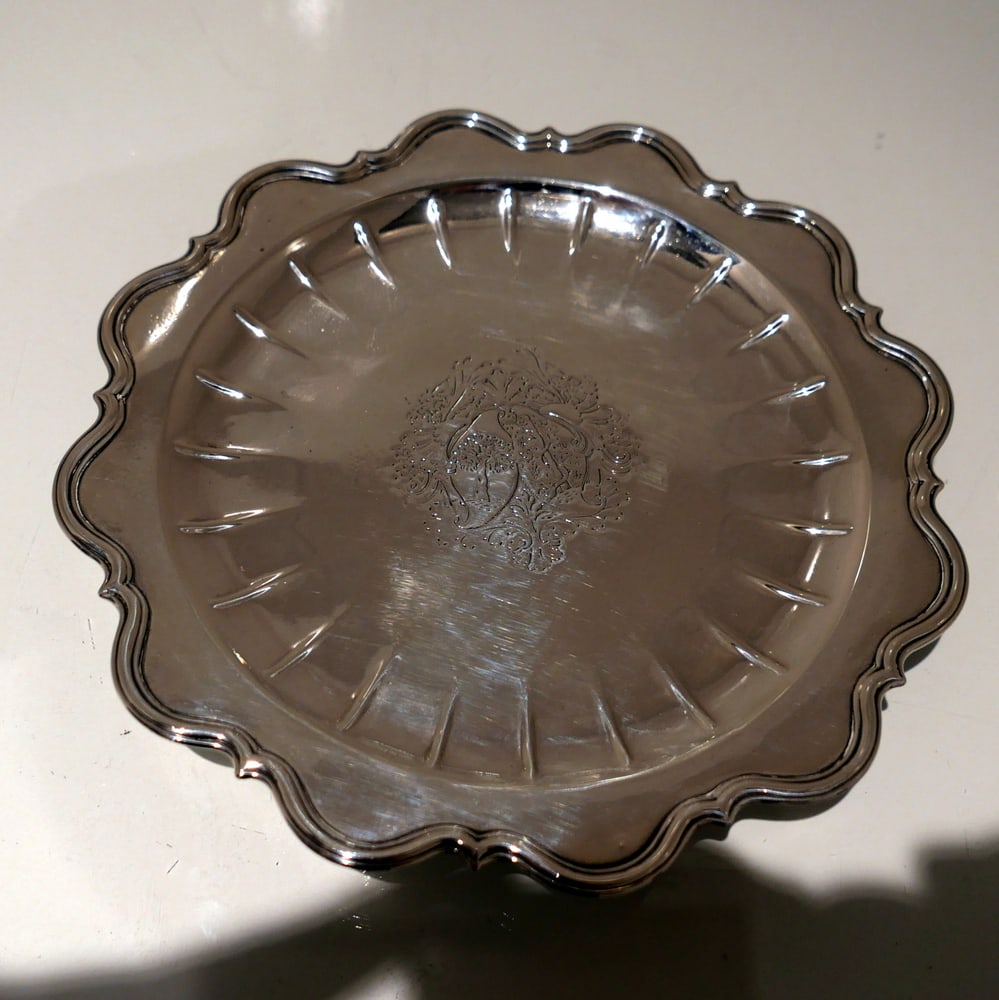 Early 18th Century Antique George I Britannia Silver Footed Salver London 1717 John Corporon - 3