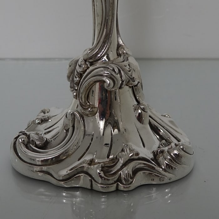 19th Century Antique Victorian Set of Four Silver-Plated Storm Candlesticks Elkington & Co - 5