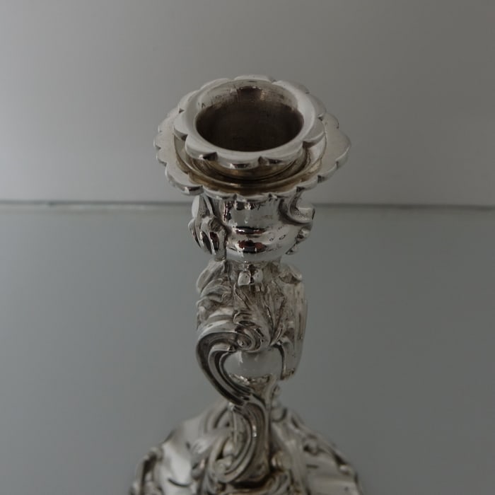 19th Century Antique Victorian Set of Four Silver-Plated Storm Candlesticks Elkington & Co - 6