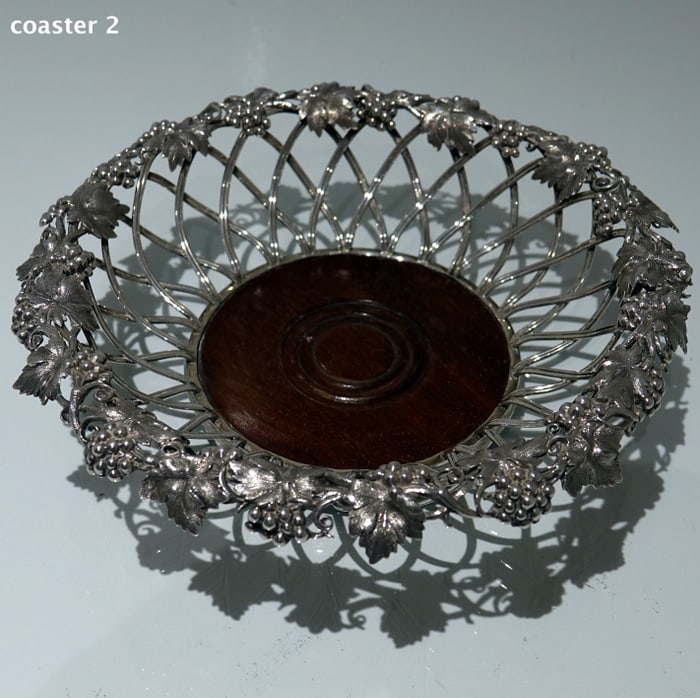 Mid 19th Century Antique Victorian Sterling Silver Pair Wine Coasters London 1860 Edward & John - 11