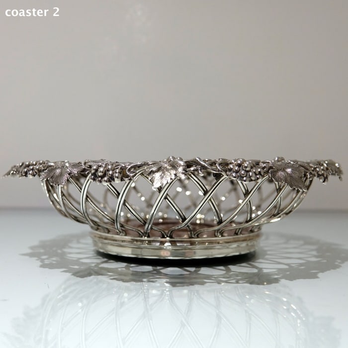 Mid 19th Century Antique Victorian Sterling Silver Pair Wine Coasters London 1860 Edward & John - 12