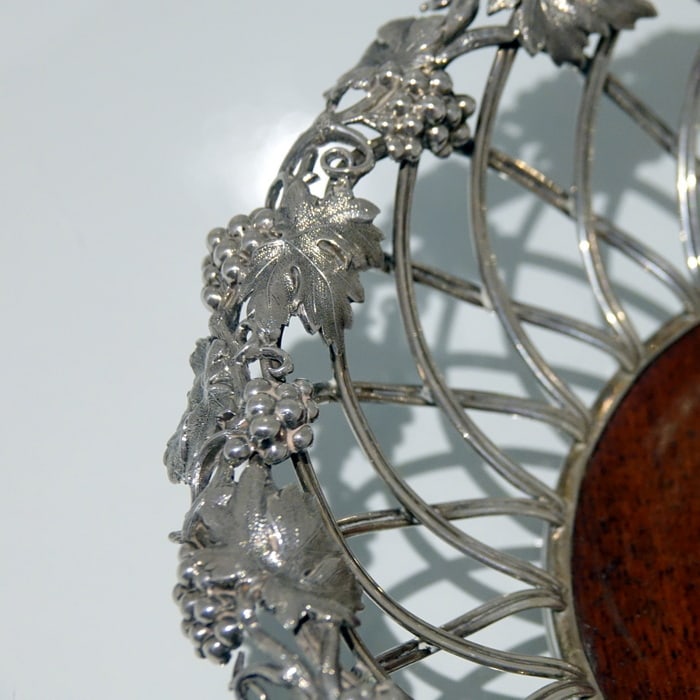 Mid 19th Century Antique Victorian Sterling Silver Pair Wine Coasters London 1860 Edward & John - 9