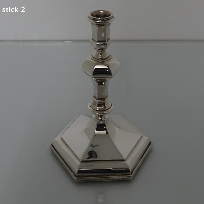 20th Century Modern Sterling Silver Pair of Tapersticks Birmingham 1975 Stuart Clive Griffiths - 7