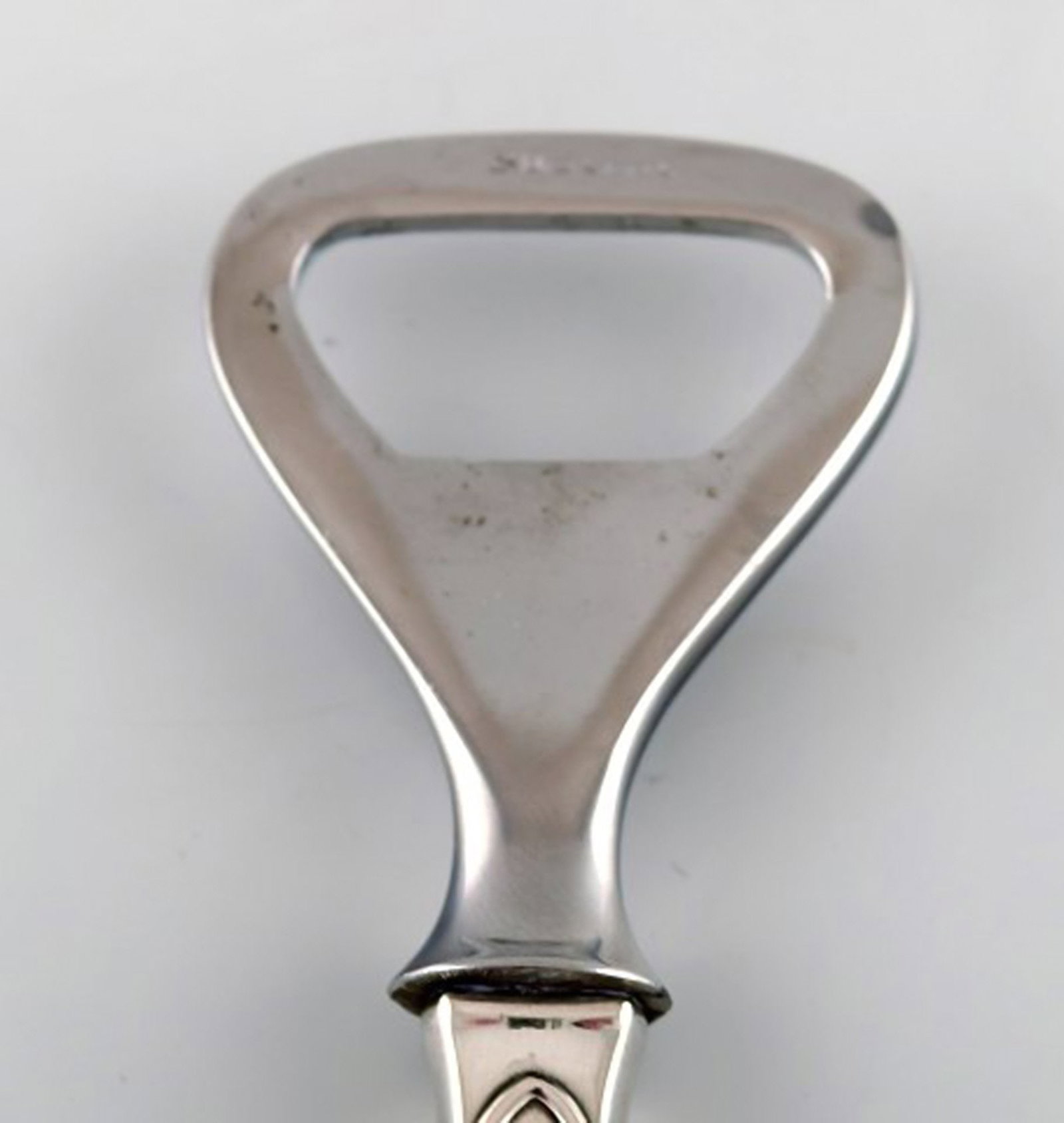 Hans Hansen silverware number 2. Bottle opener in danish silver and stainless steel. - 3