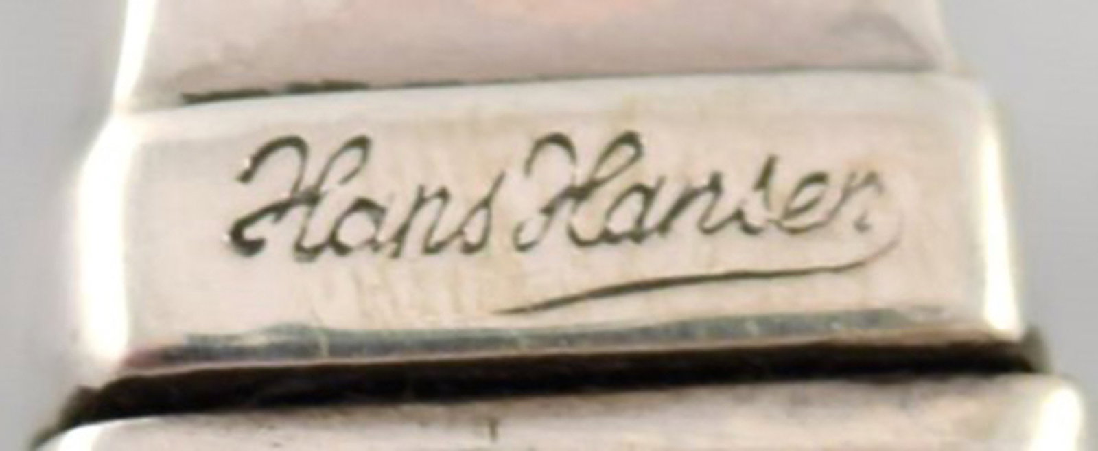 Hans Hansen cutlery Susanne salad set in sterling silver and stainless steel. - 4