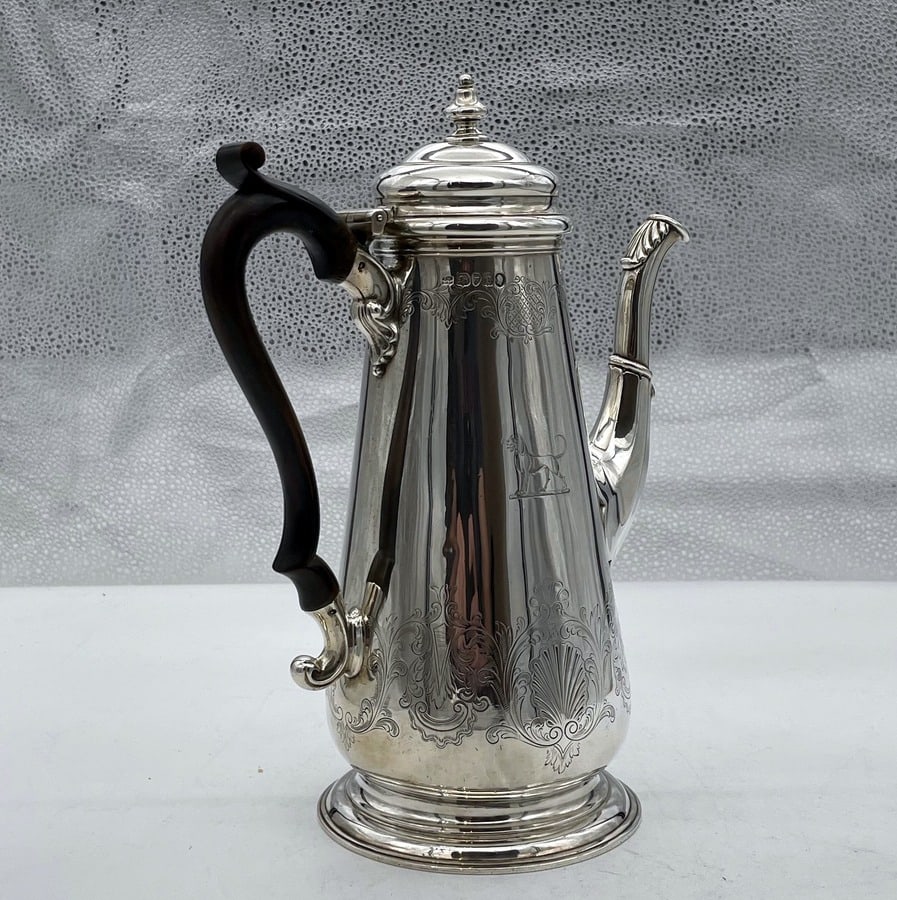 Early 19th Century Antique Victorian Sterling Silver Coffee Pot London 1837 John Wrangham & William - 5