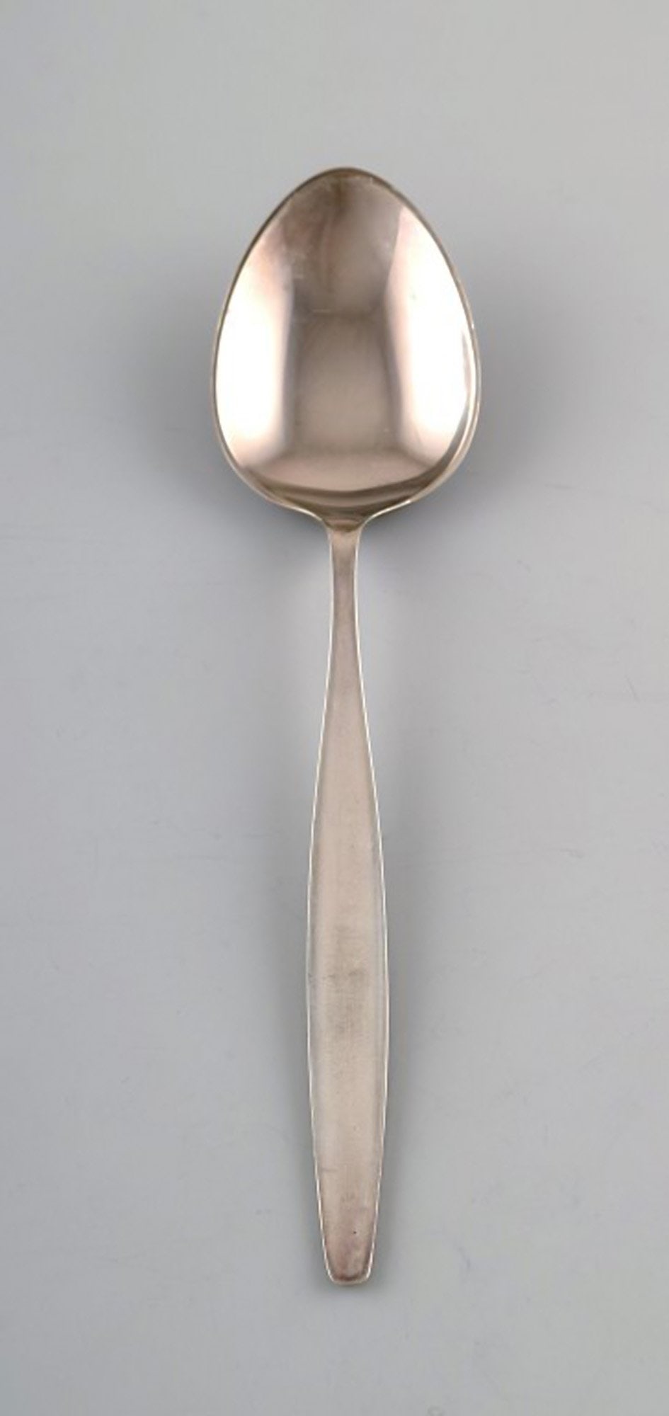 Georg Jensen Sterling Silver Cypress dessert spoon.: Title:Georg Jensen Sterling Silver Cypress dessert spoon.Description:Georg Jensen Sterling Silver Cypress dessert spoon. Measures 18 cm. In perfect condition. Stamped. Designed by Tias Eckhoff
