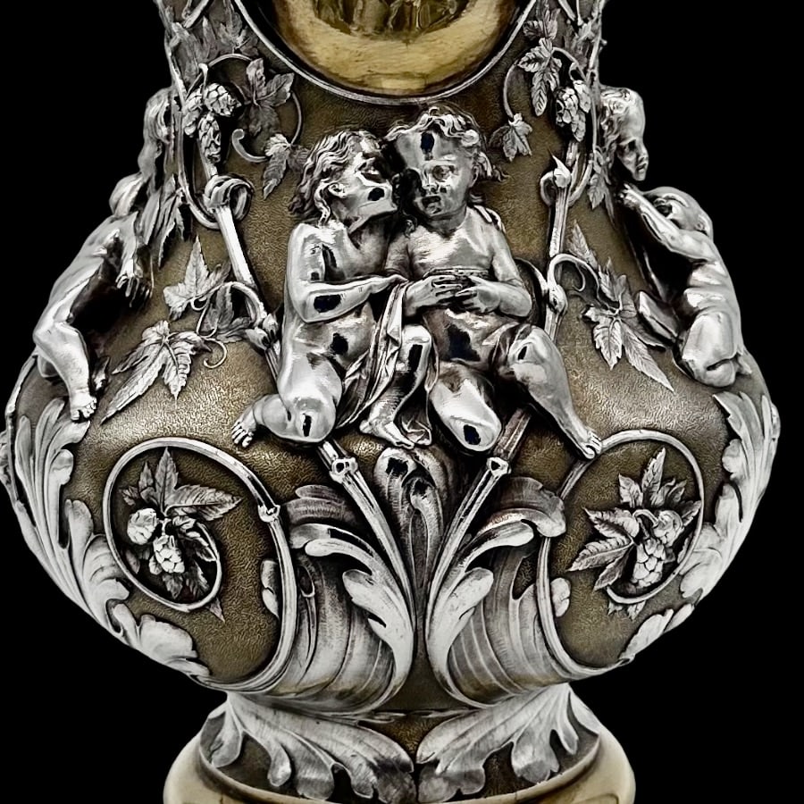 Mid 19th Century Antique Victorian Silverplate Wine Jug Elkington & Co 1873 - 10