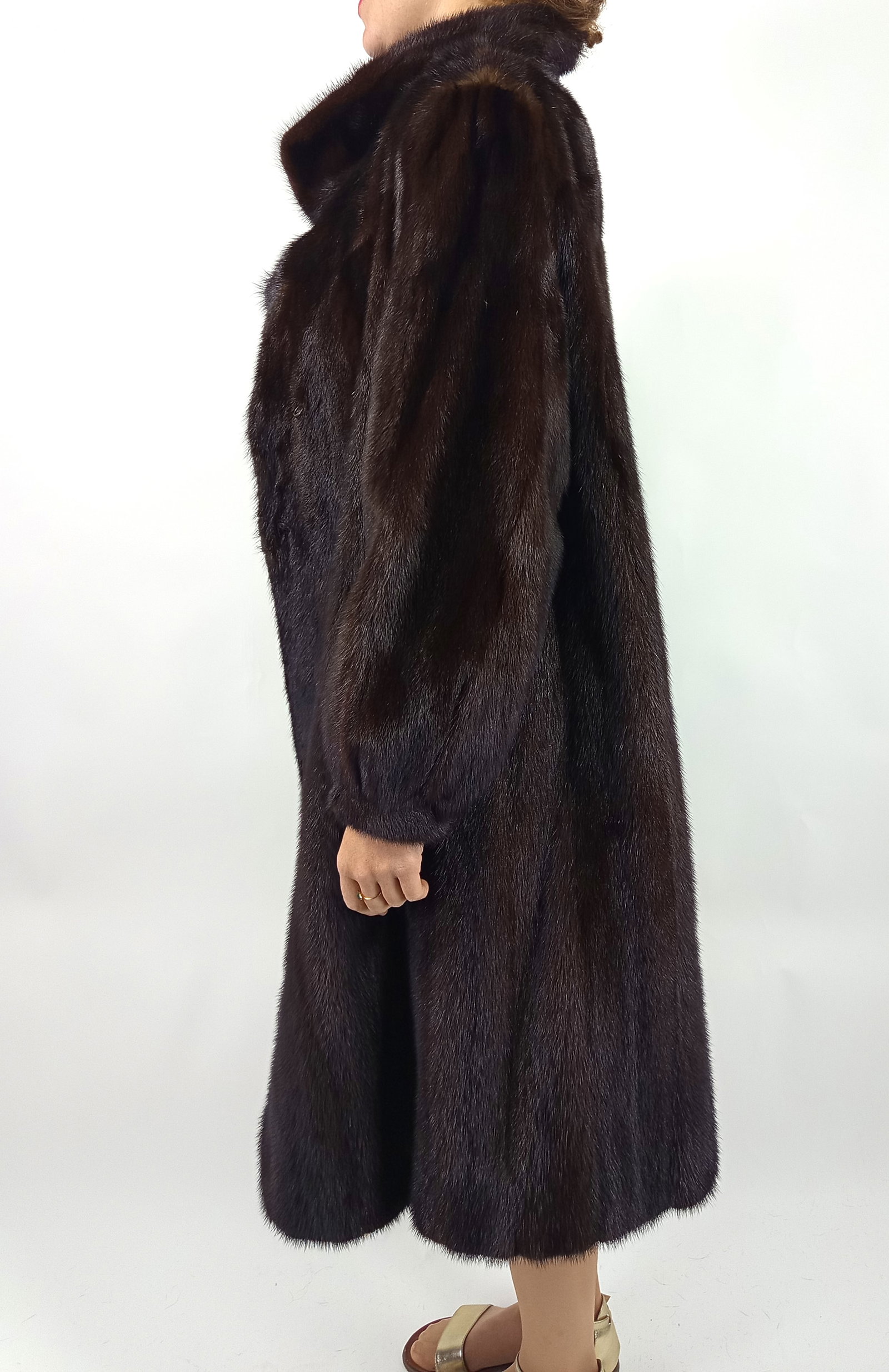 BROWN MINK FUR COAT EU: XXL ; US: 24 - 4