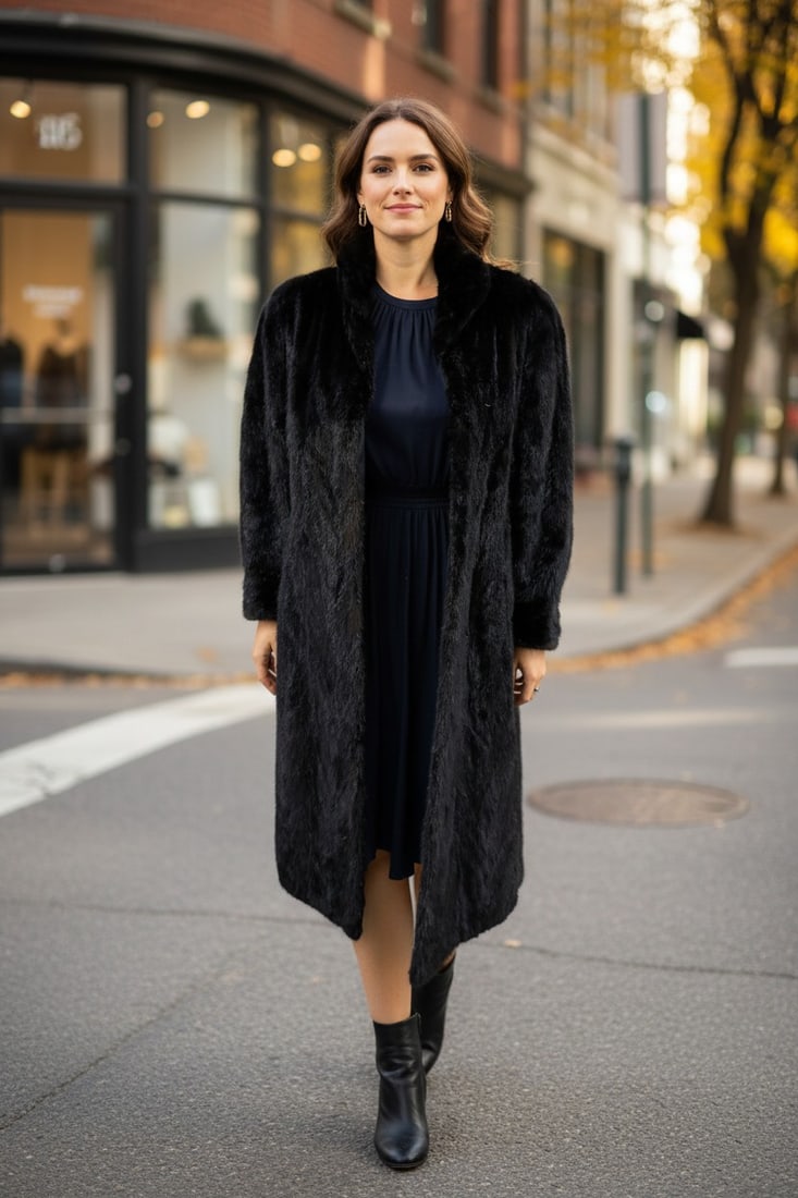 MAHOGANY MINK FUR COAT EU: XL ; US: 20: Title: MAHOGANY MINK FUR COAT EU: XL ; US: 20 Dimensions: Approximate size- EU: XL; US: 20 : Important details: Length: 125cm/49.21in -Shoulders width:50cm/19.69in -Sleeve Length:62cm/24.41in -Bust si