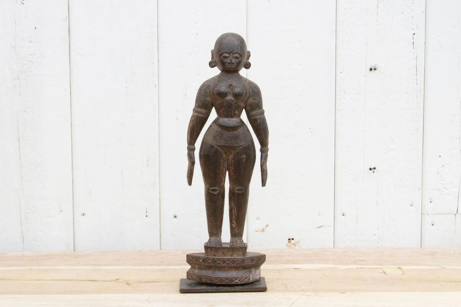 Antique Finely Carved Indian Statue - 3