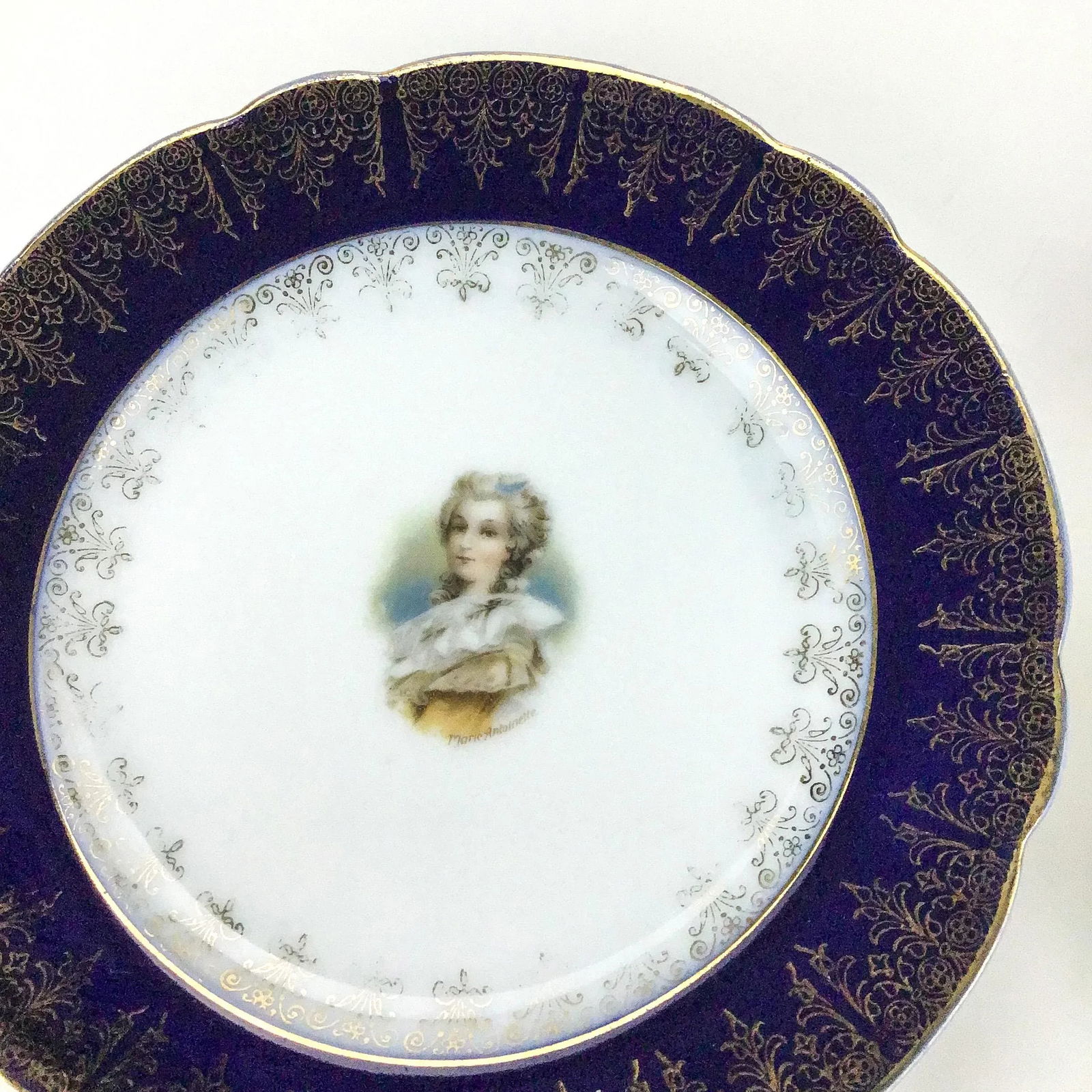 Rare Antique Carlsbad Austrian Plate Set Victorian Ladies Set of 4 - 6
