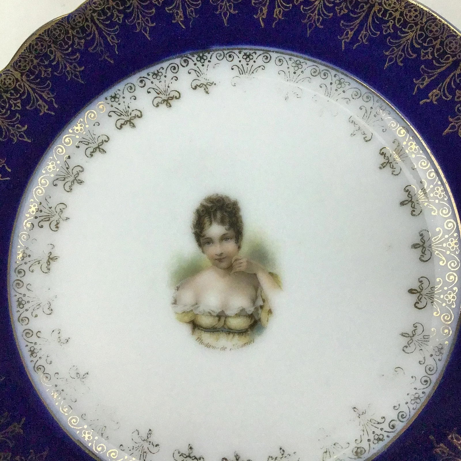 Rare Antique Carlsbad Austrian Plate Set Victorian Ladies Set of 4 - 7