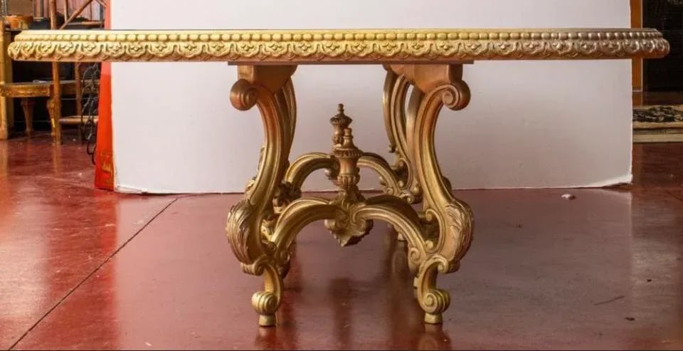 1960s Louis XIV Style Mirrored and Gilt Dining Table by Maison Jansen - 10