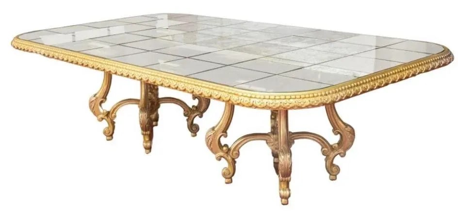 1960s Louis XIV Style Mirrored and Gilt Dining Table by Maison Jansen - 2