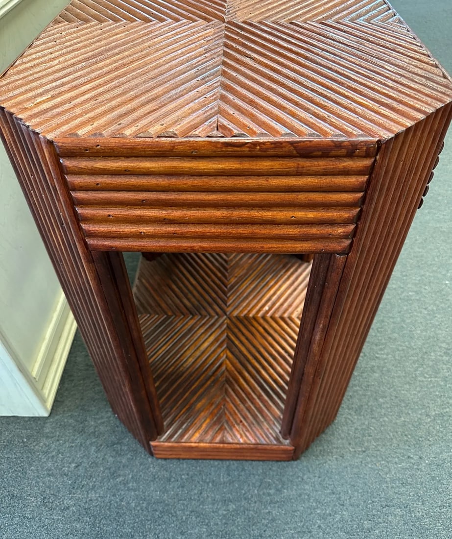 Vintage 1975 Split Bamboo Side Tables-A Pair - 4