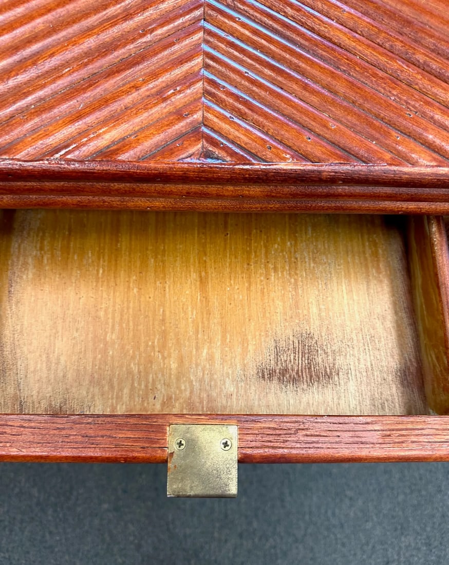 Vintage 1975 Split Bamboo Side Tables-A Pair - 5