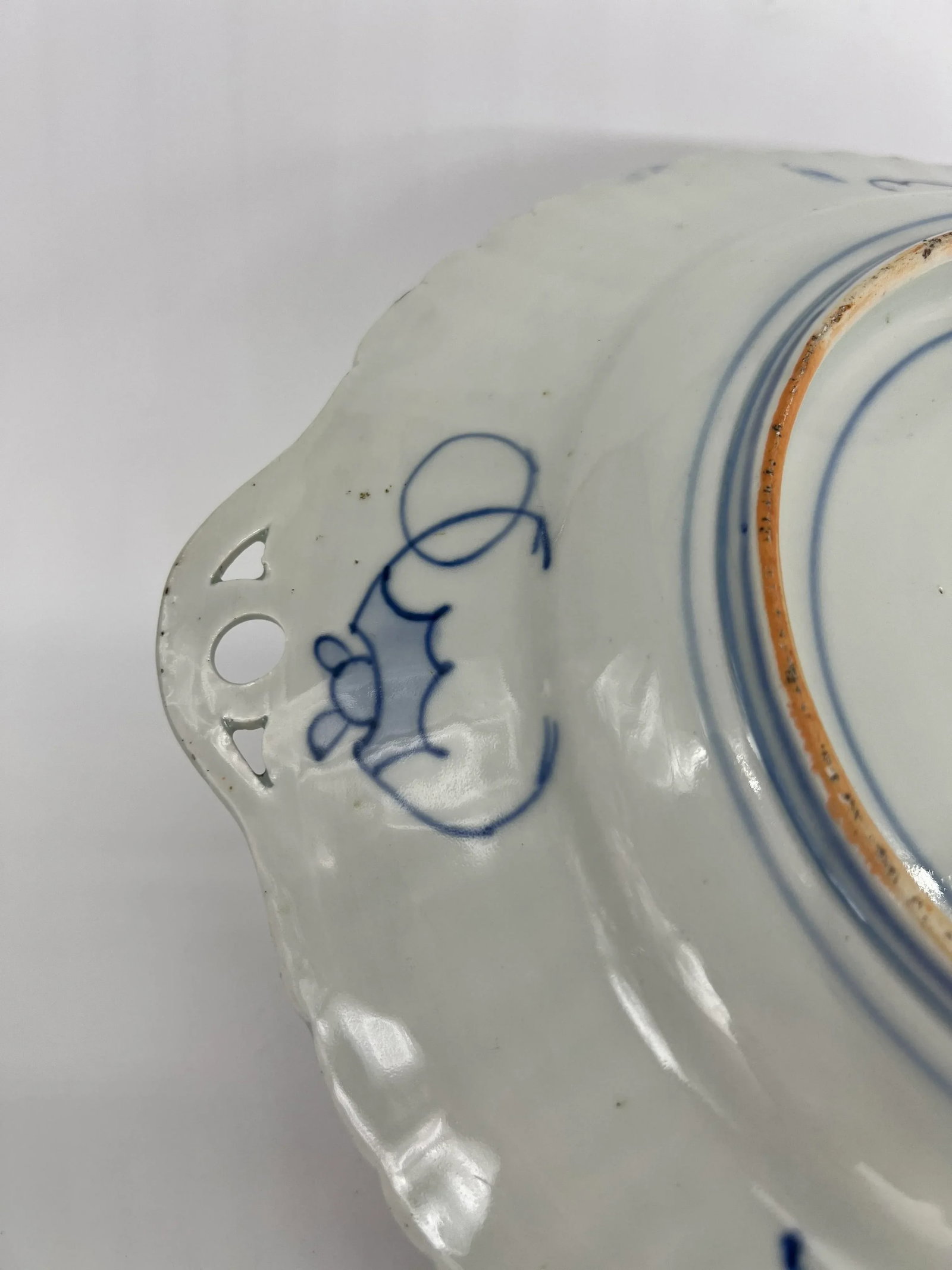Antique Japanese Imari Decorated Pierced Handled Platter - 8