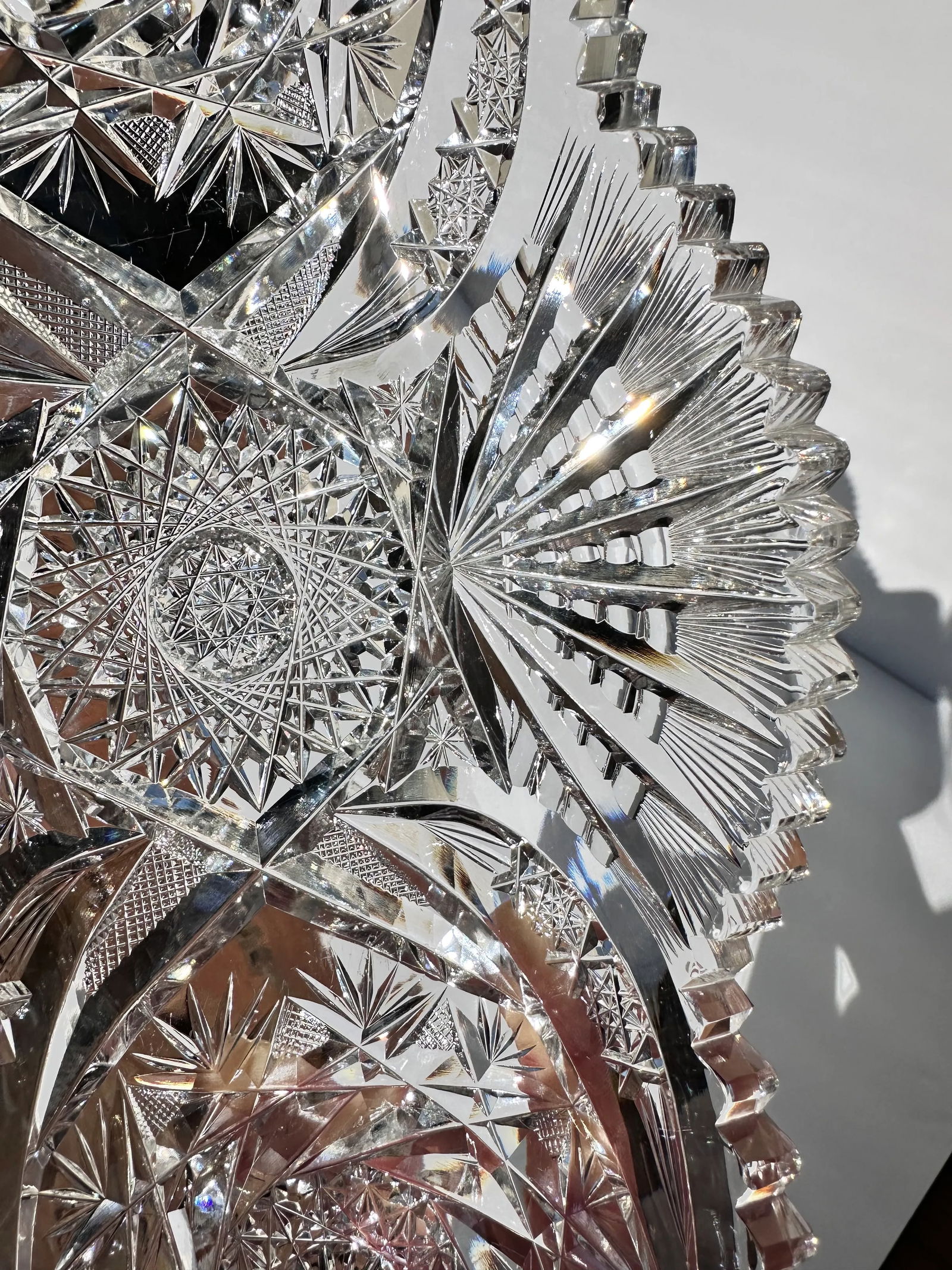 Antique American Brilliant Period Cut Crystal Celery Relish Boat Dish - 2