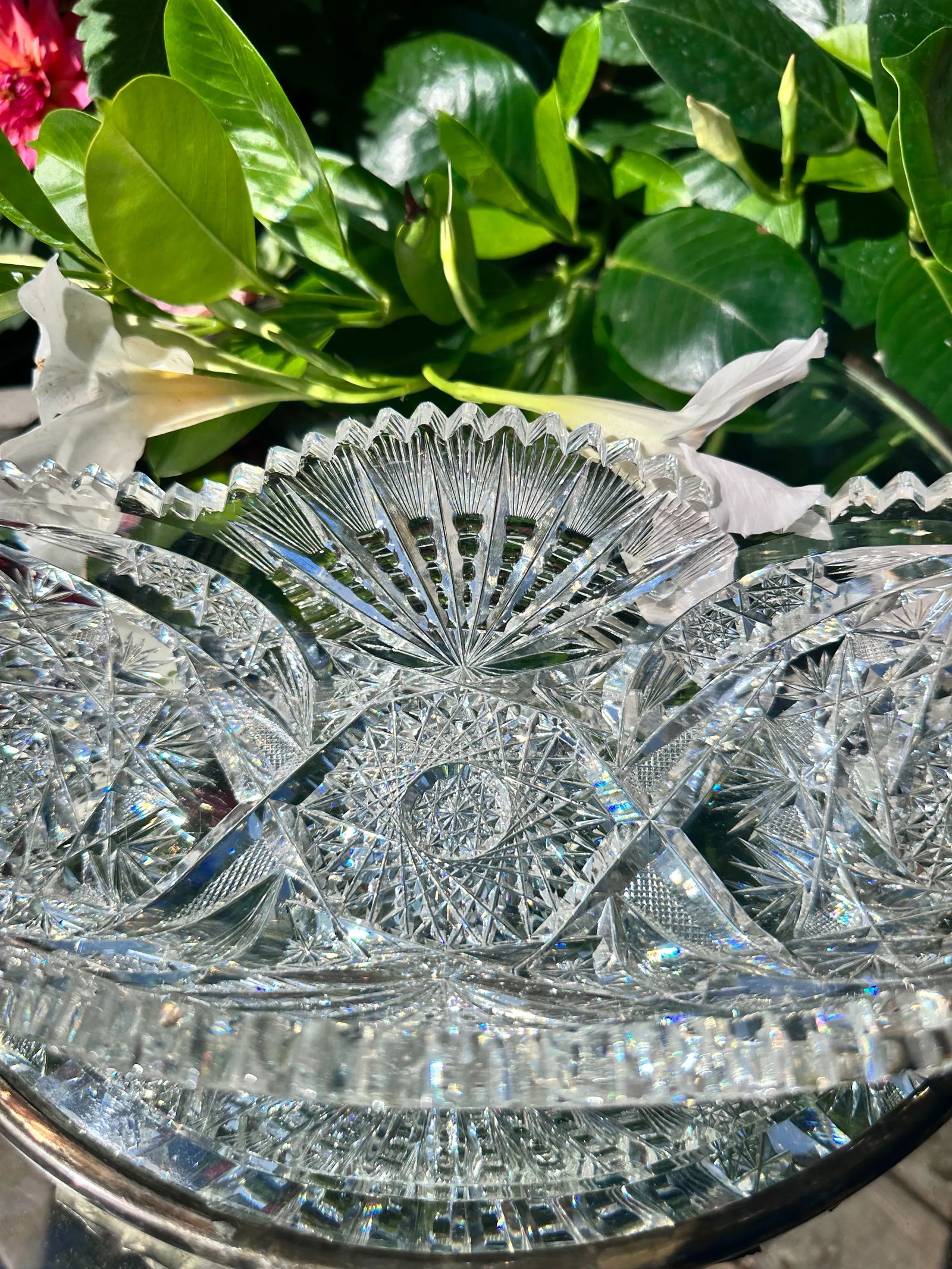 Antique American Brilliant Period Cut Crystal Celery Relish Boat Dish - 8