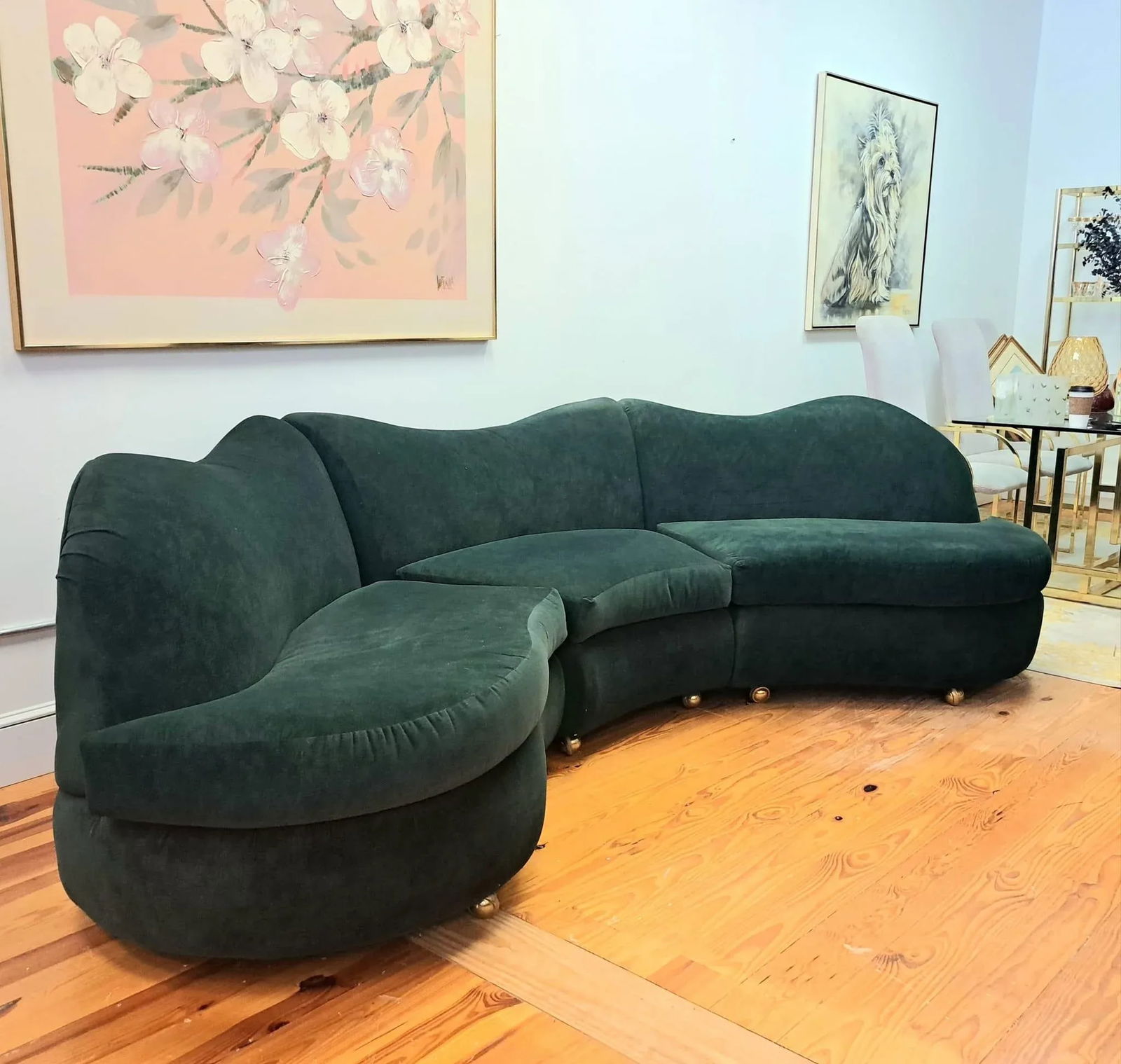 1990s Curved and Sculptural Postmodern Sectional and Ottoman - 2