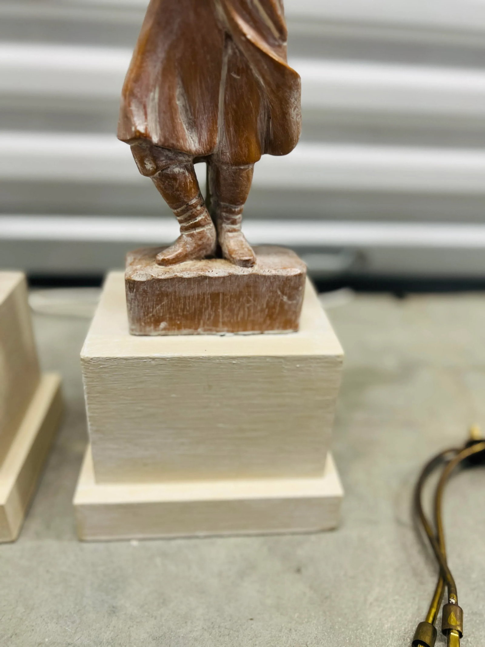 Pair, Yasha Heifetz "Male & Female Dancer" MCM Carved Wood Table Lamps - 4