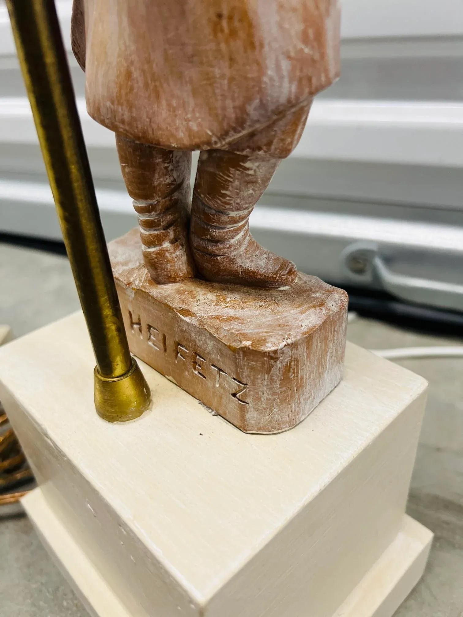 Pair, Yasha Heifetz "Male & Female Dancer" MCM Carved Wood Table Lamps - 6