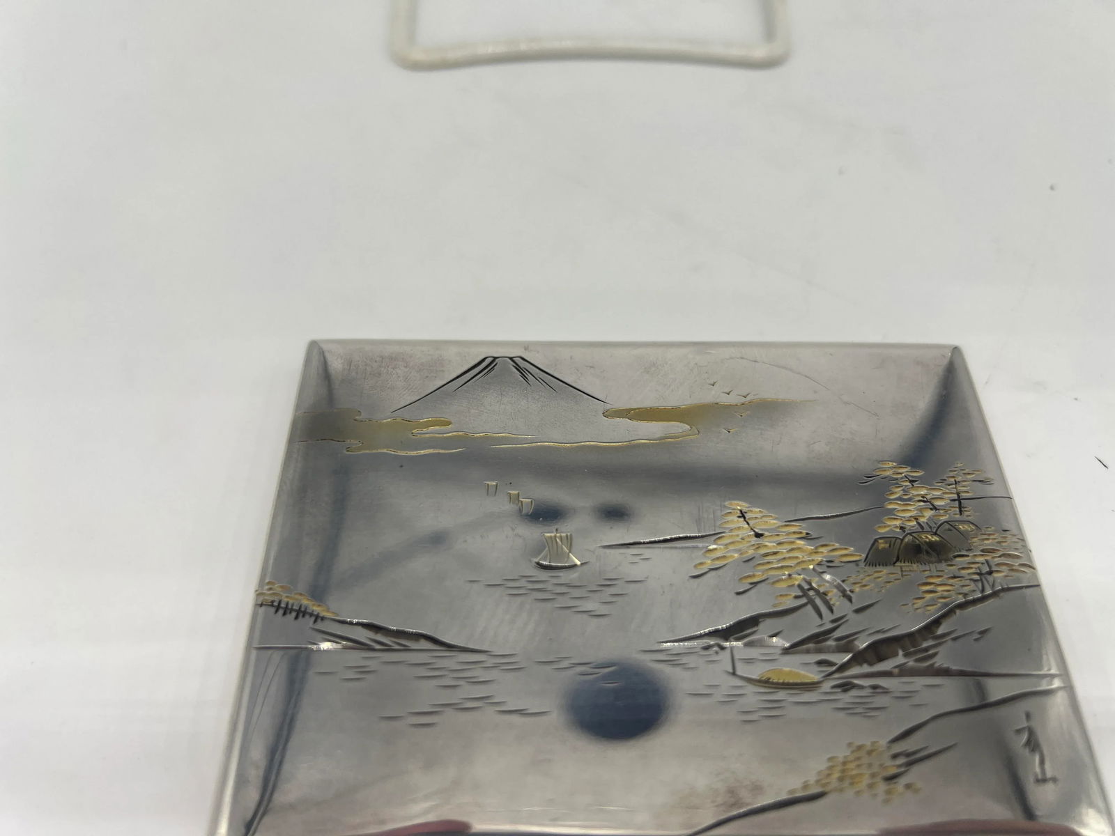 K. Uyeda Antique Japanese 950 Sterling Silver Mixed Metal Compact - 4