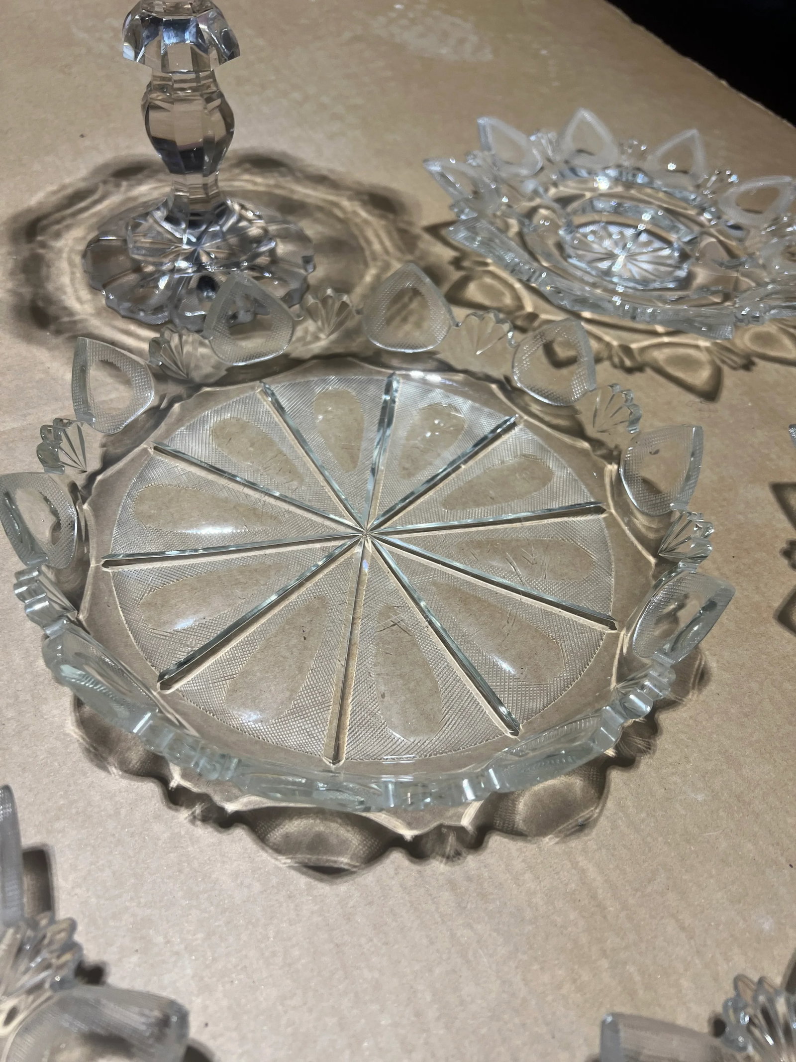 Exceptional 12 Piece American Brilliant Cut Glass Dinner / Dessert Service - 10