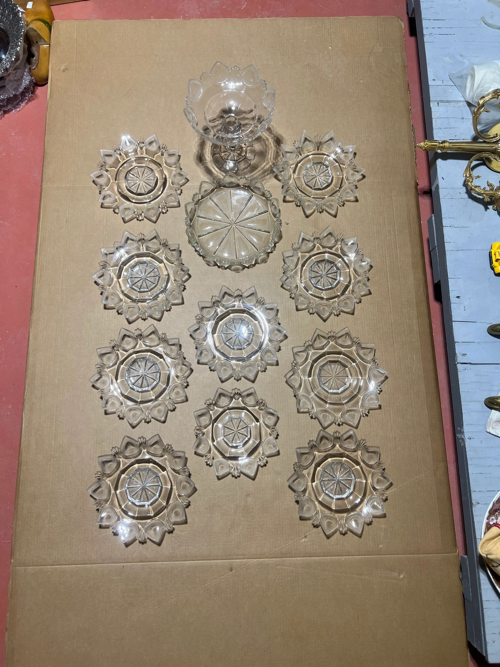 Exceptional 12 Piece American Brilliant Cut Glass Dinner / Dessert Service - 2