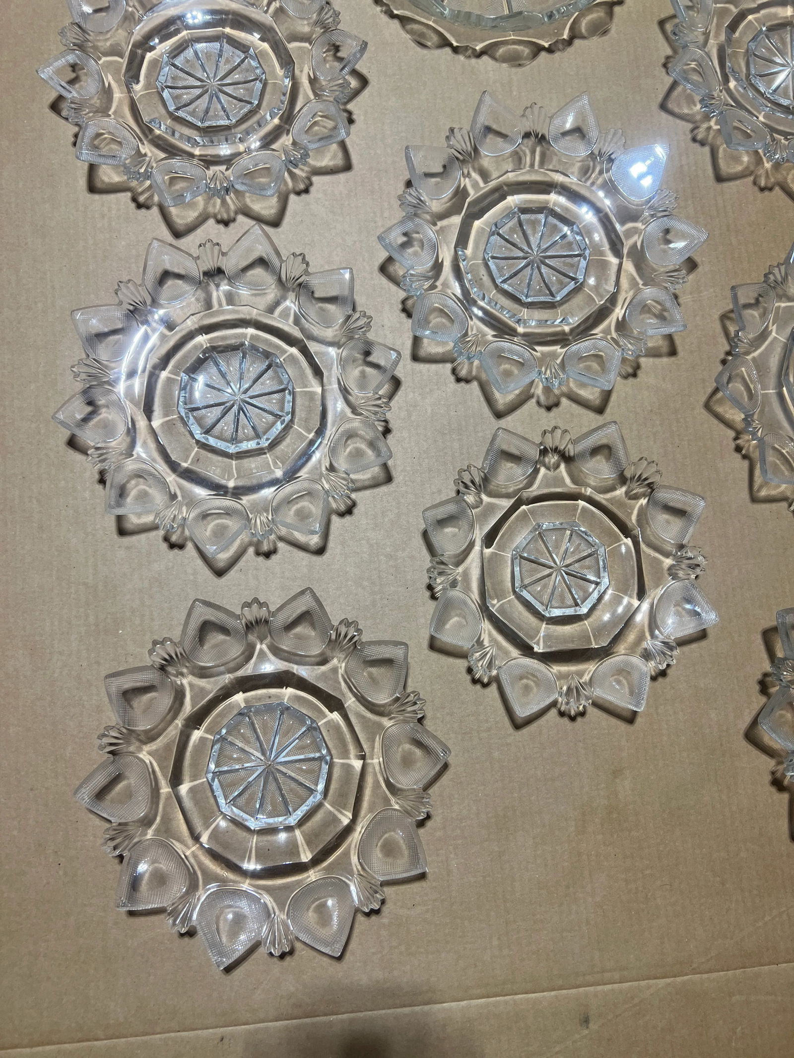 Exceptional 12 Piece American Brilliant Cut Glass Dinner / Dessert Service - 3